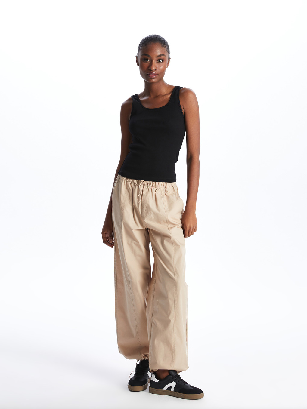 U Neck Plain Cotton Women's Singlet-2
