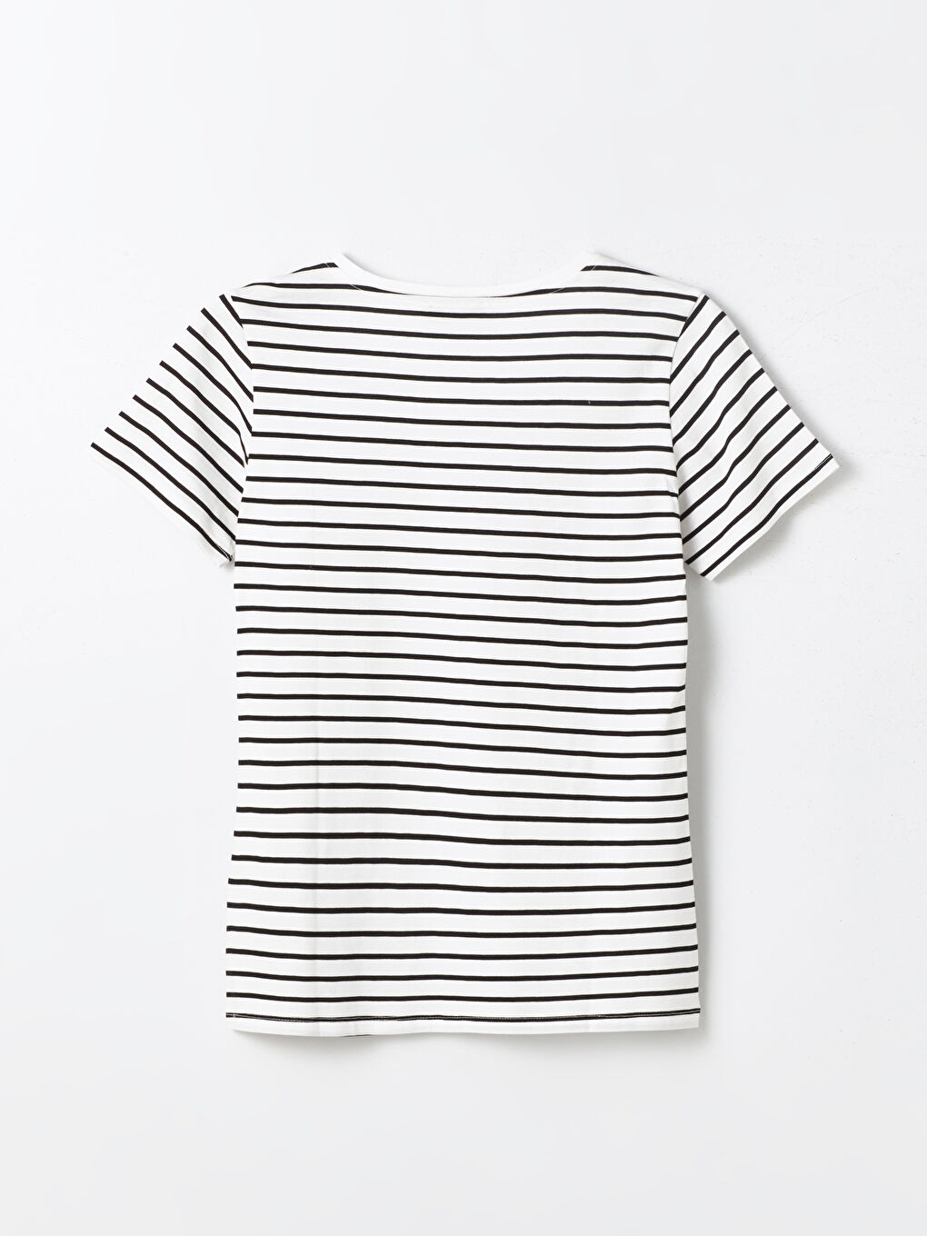 V-Neck Striped Short Sleeve Women's T-Shirt-6