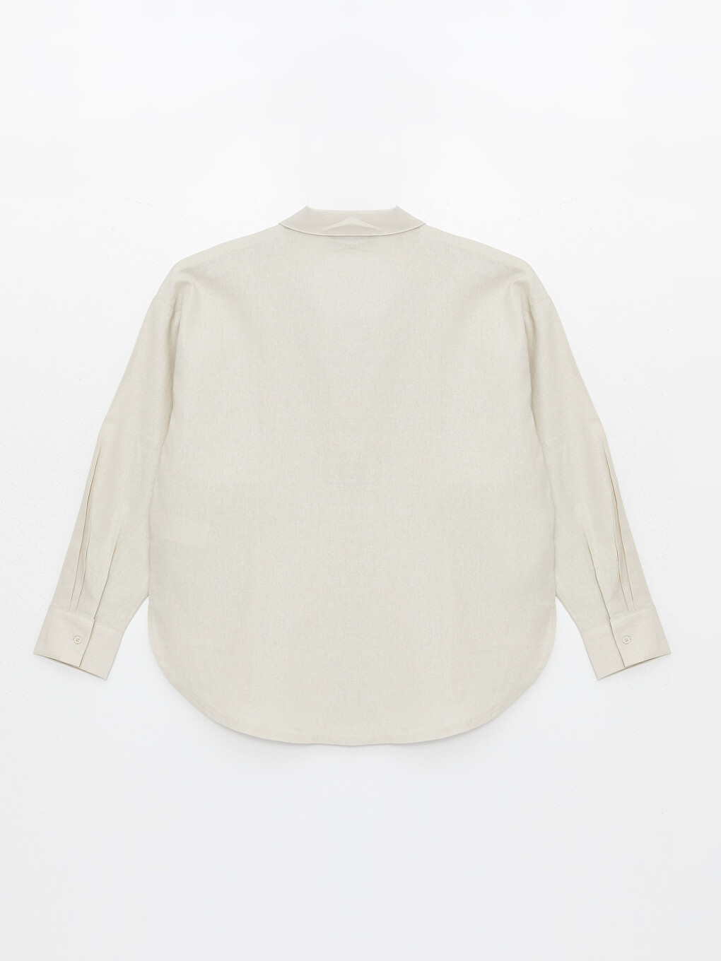 Chemise Unie À Manches Longues Surdimensionnée En Mélange De Lin Pour Femmes-6