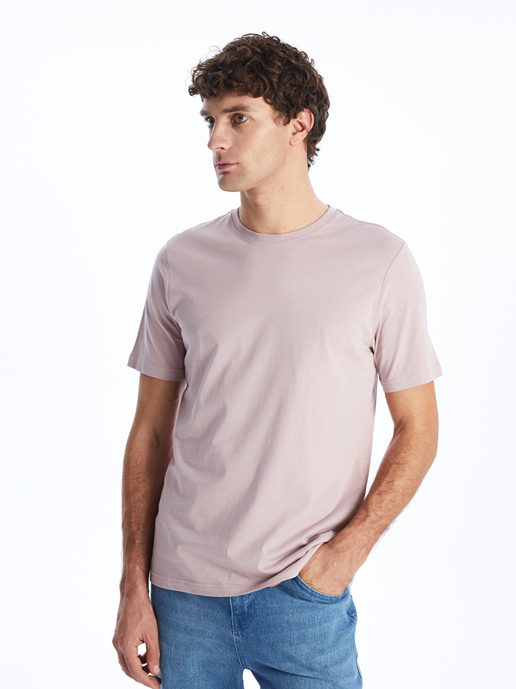 Tricou Pentru Bărbați Din Jerseu Cu Guler Rotund