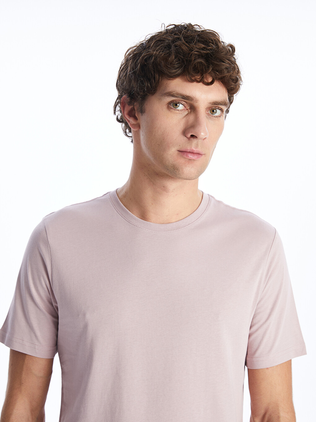 Tricou Pentru Bărbați Din Jerseu Cu Guler Rotund-1