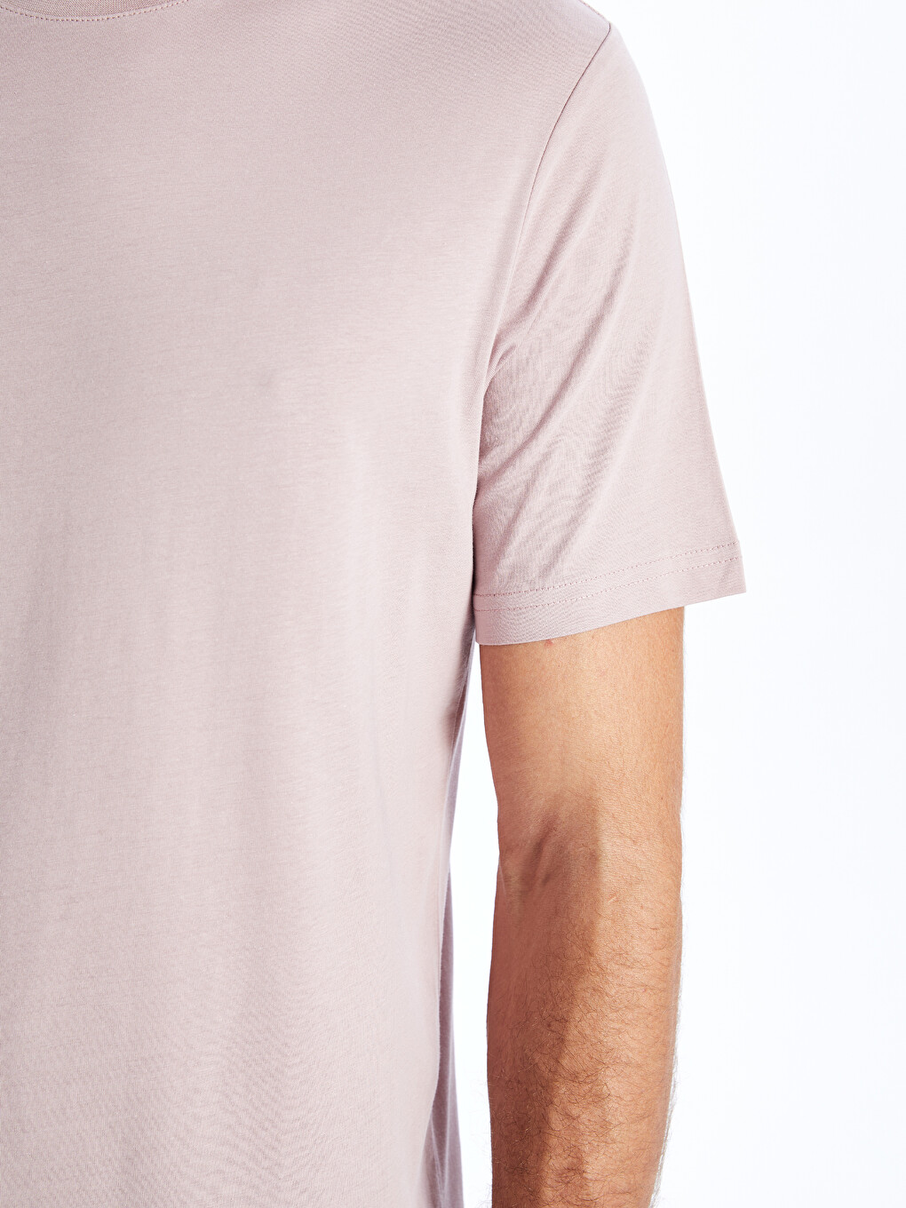 Tricou Pentru Bărbați Din Jerseu Cu Guler Rotund-3