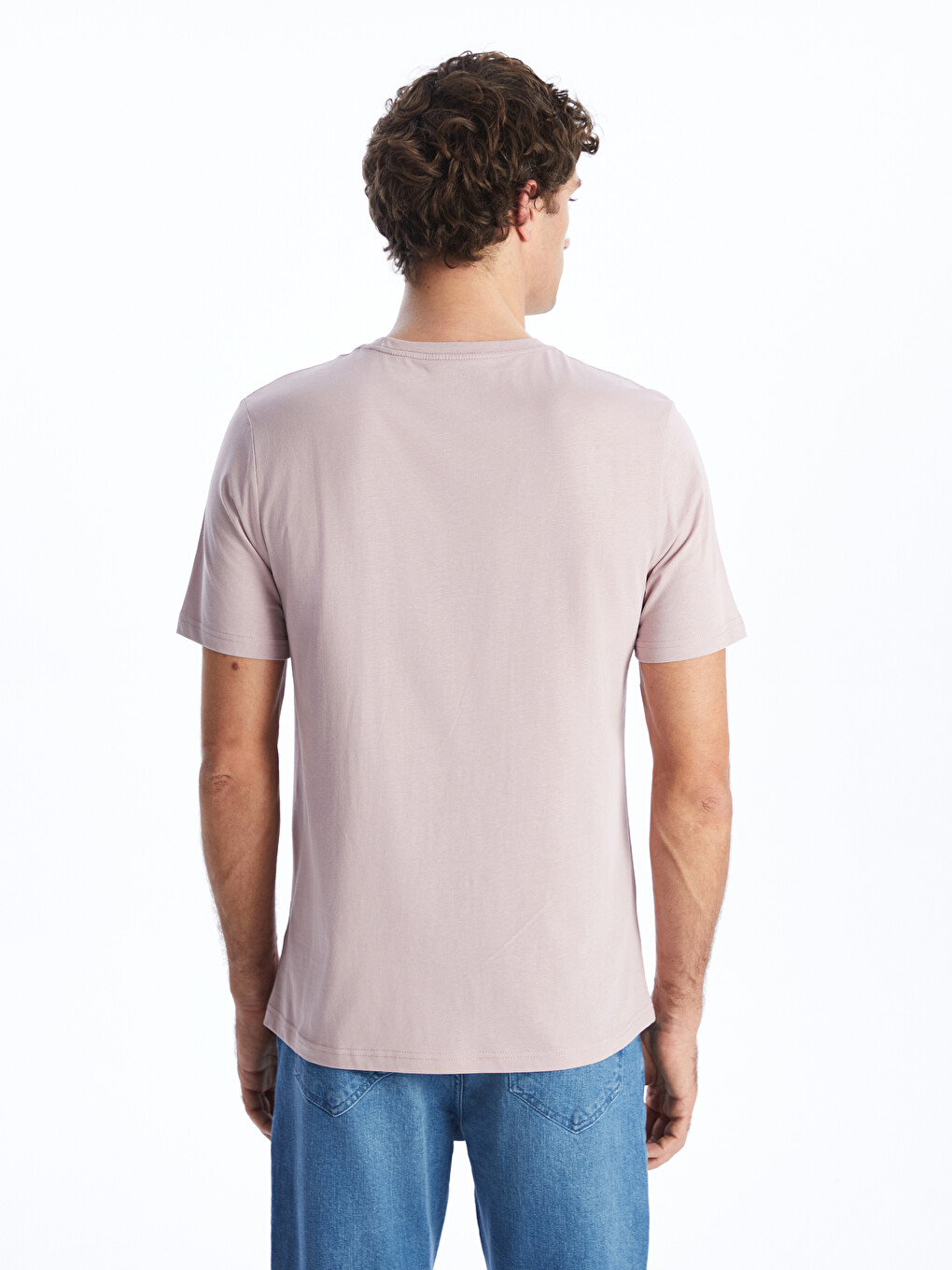 Tricou Pentru Bărbați Din Jerseu Cu Guler Rotund-4