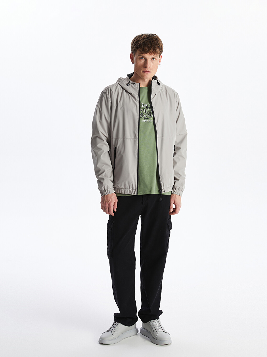Regular Fit Hooded Men's Raincoat-1