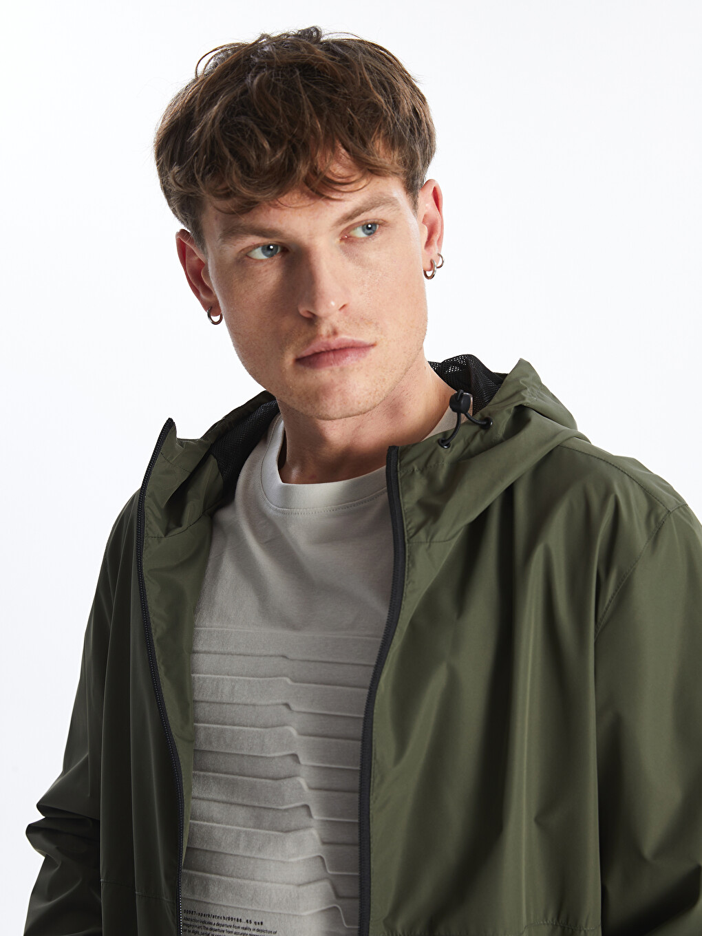 Regular Fit Hooded Men's Raincoat-2