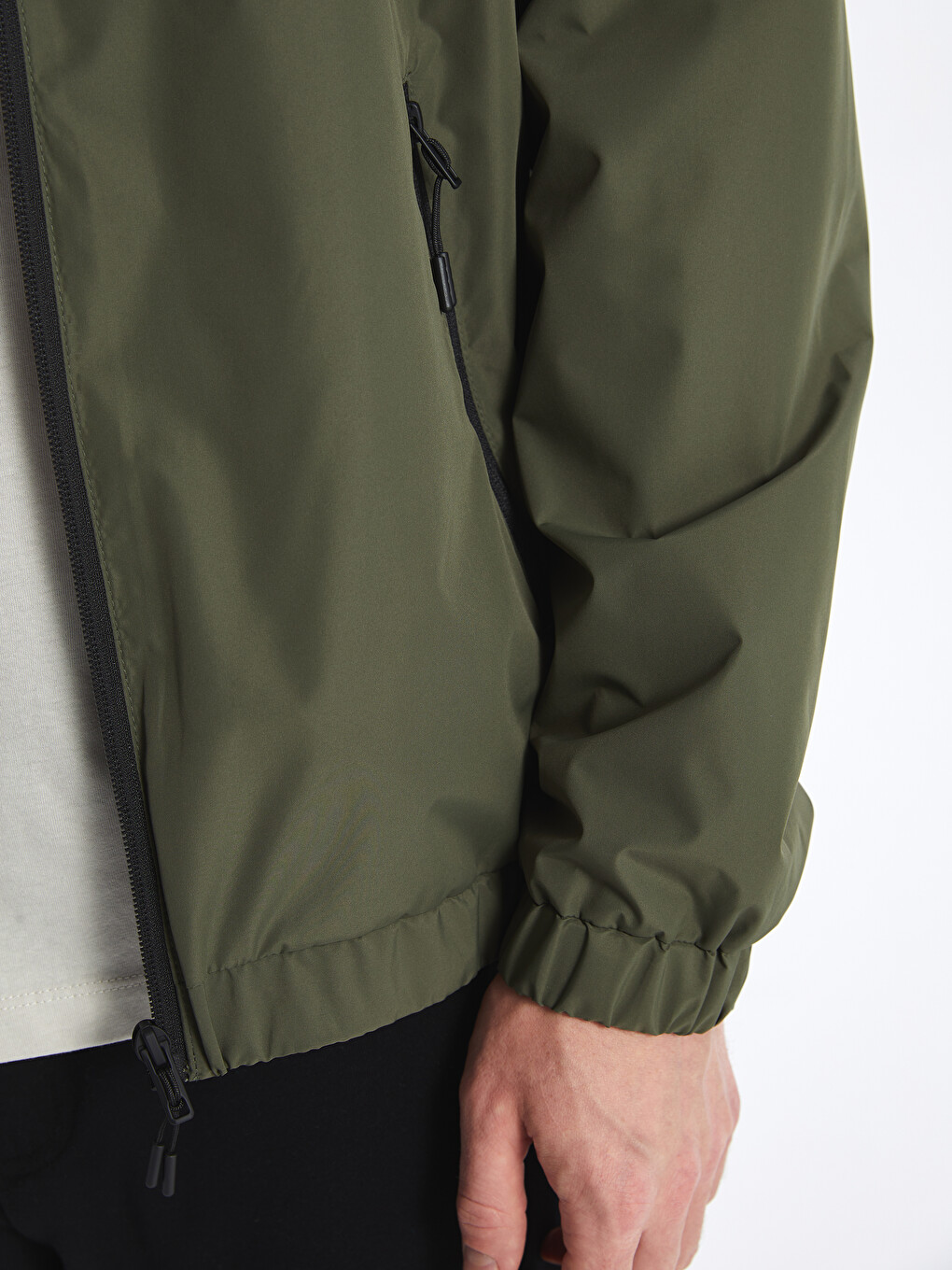 Regular Fit Hooded Men's Raincoat-3