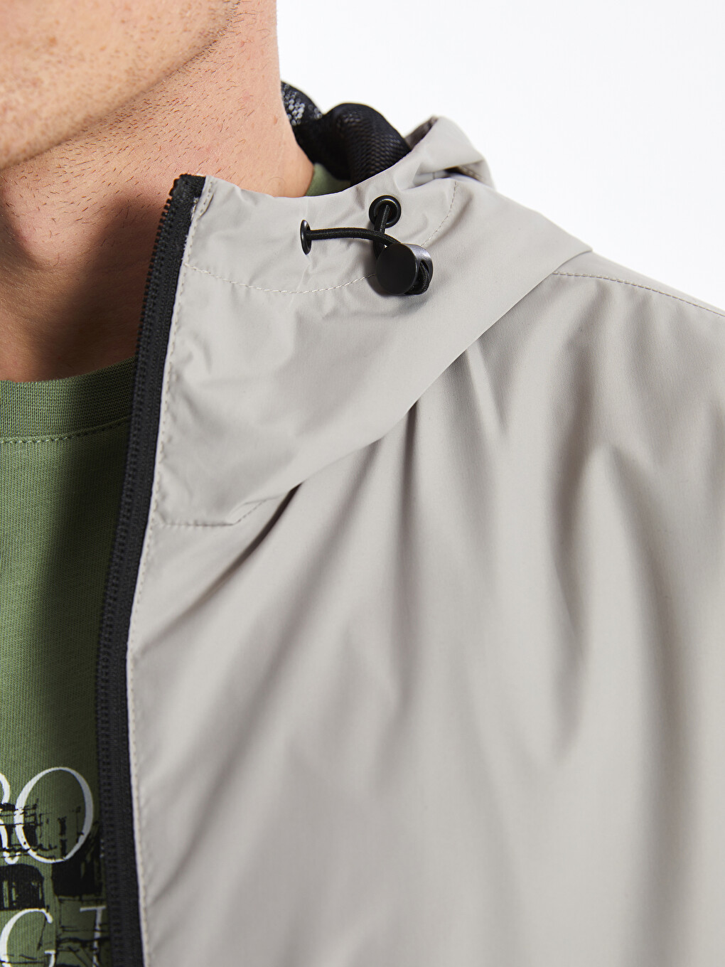 Regular Fit Hooded Men's Raincoat-3