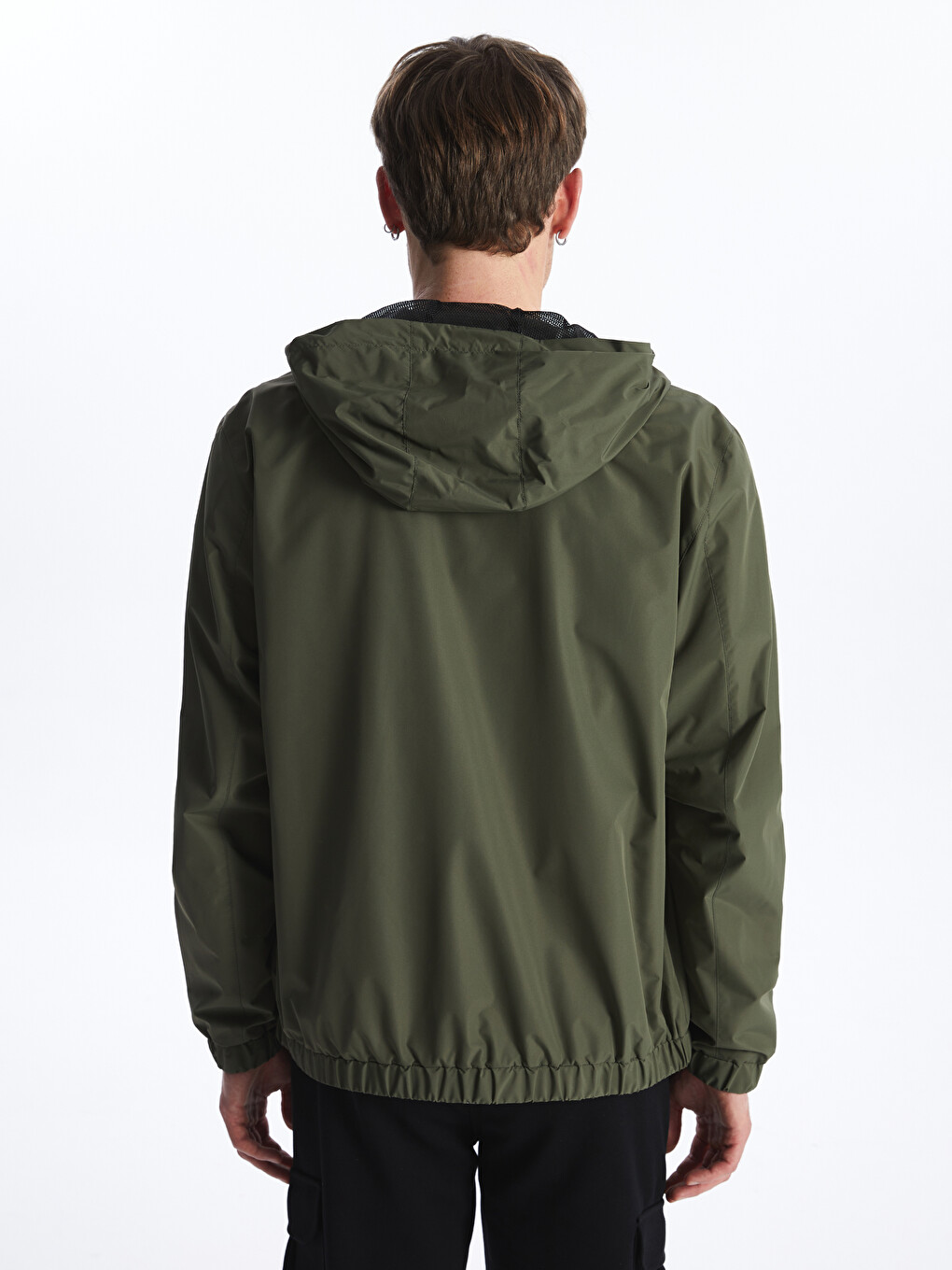 Regular Fit Hooded Men's Raincoat-5