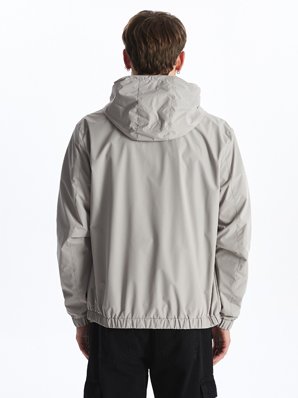Regular Fit Hooded Men's Raincoat-5