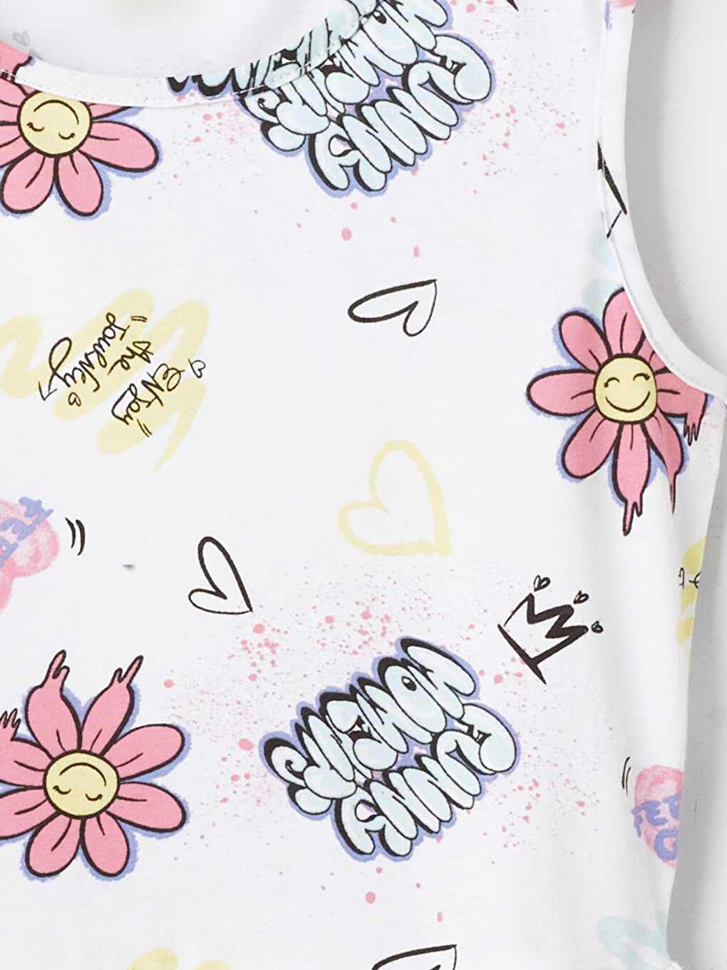 Crew Neck Patterned Girls' Dress-1