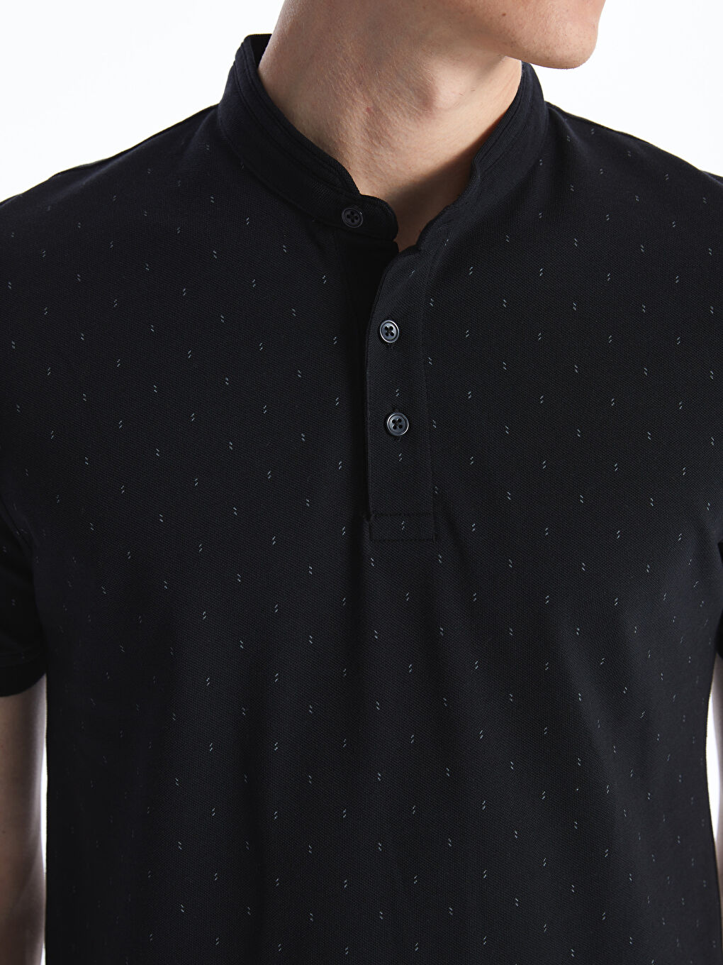 تيشيرت بيكيه بياقة مندرين للرجال-3