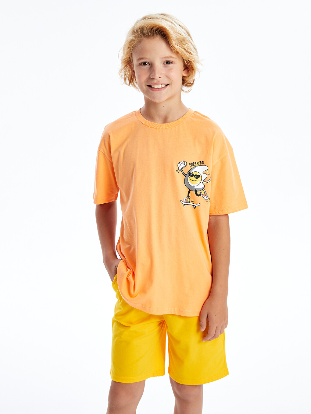 Elastic Waist Basic Boys' Shorts-1