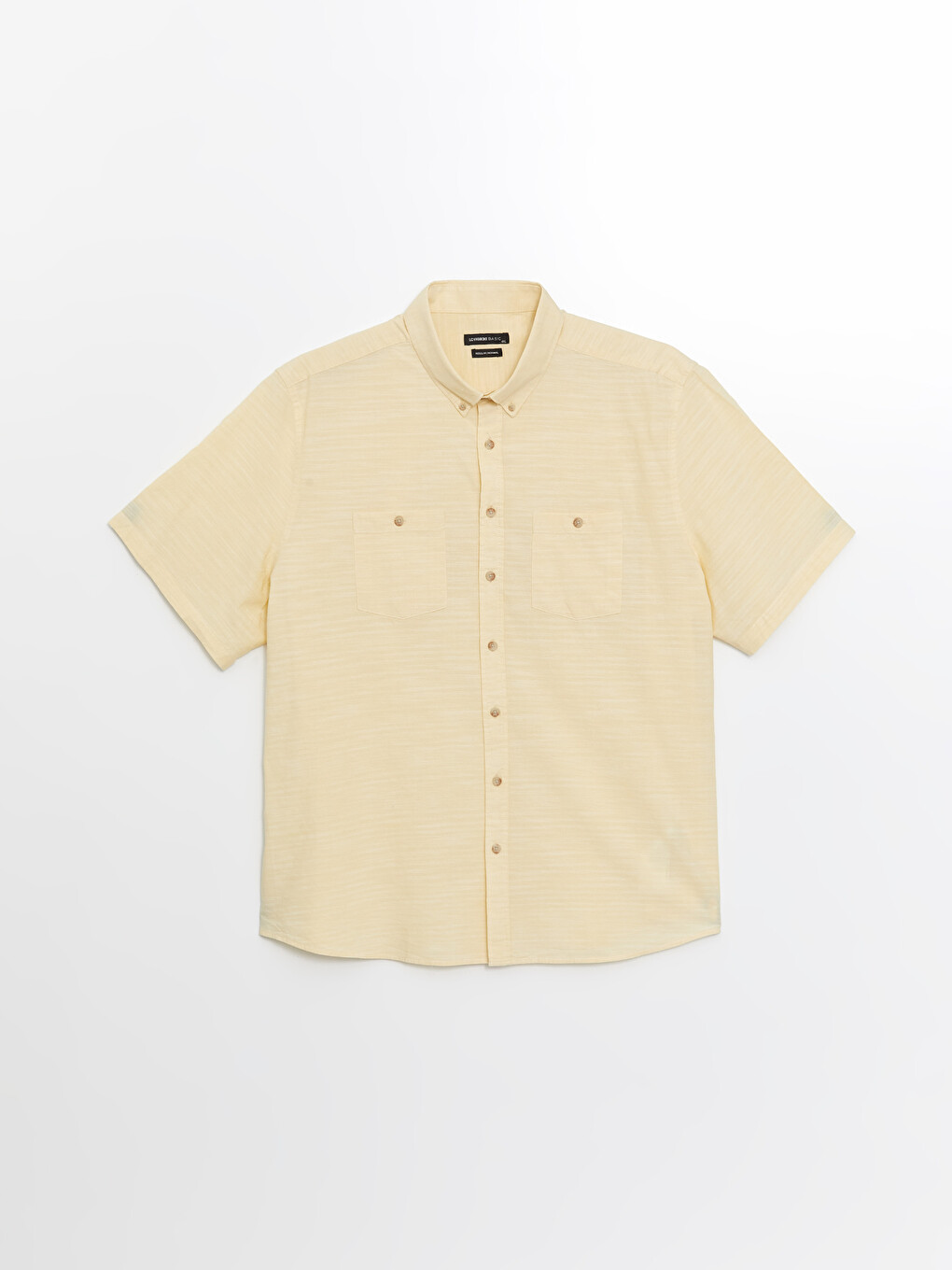 Sarı Regular Fit Kısa Kollu Poplin Erkek Gömlek