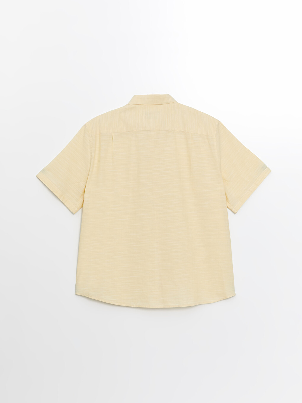 Sarı Regular Fit Kısa Kollu Poplin Erkek Gömlek-1