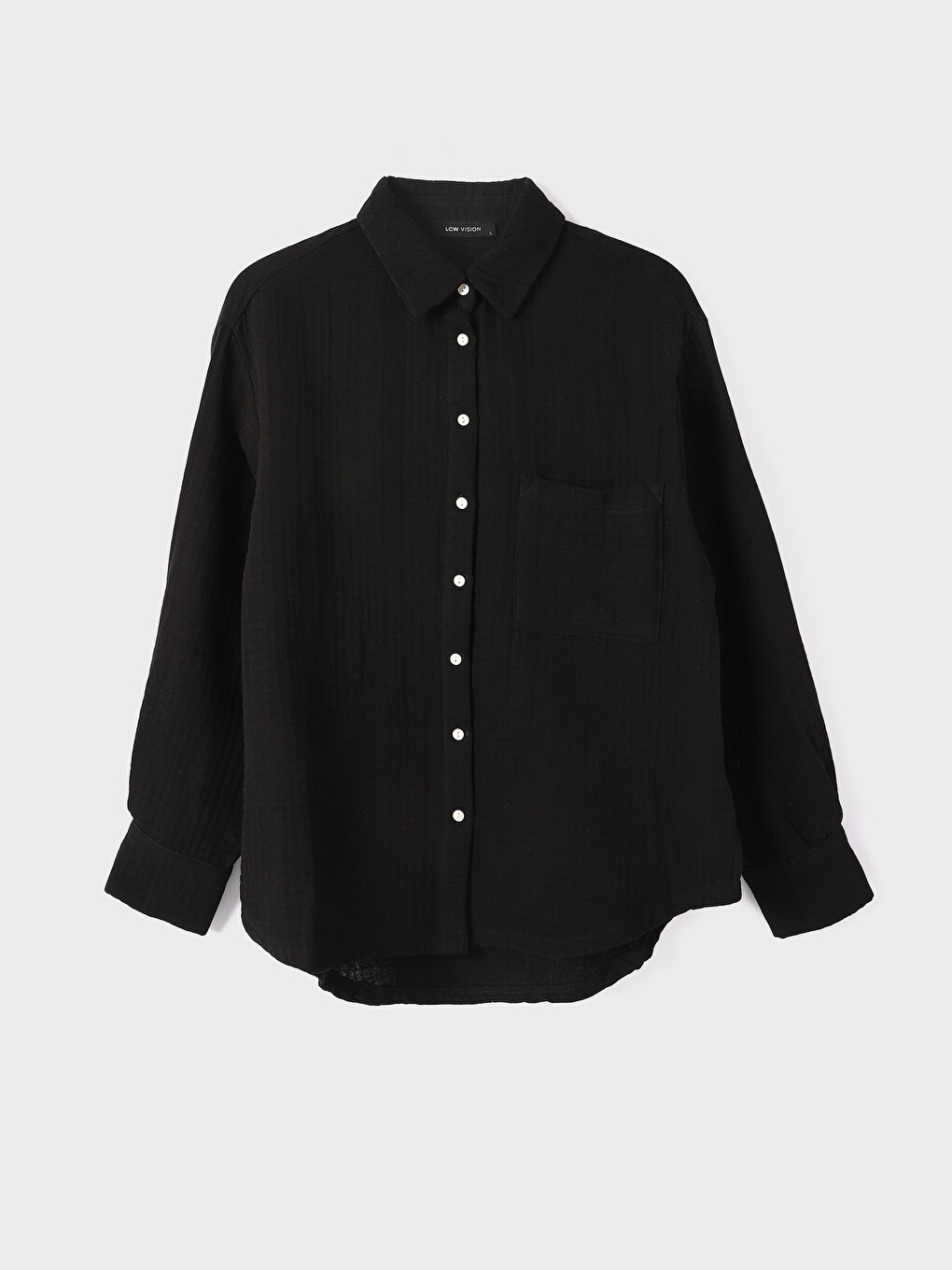 Plain Long Sleeve Women's Muslin Shirt