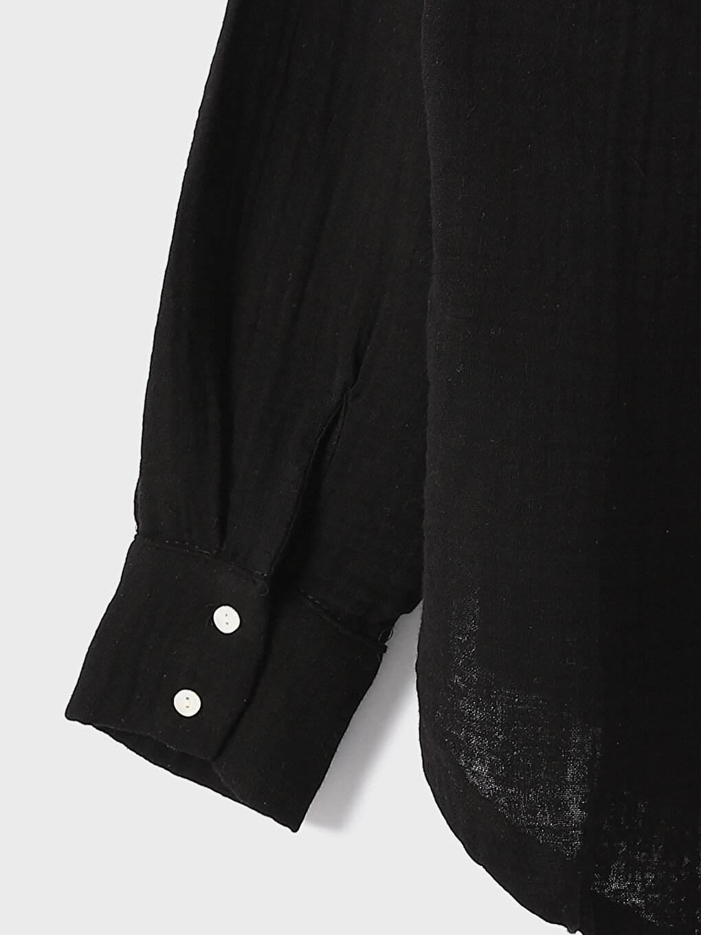 Plain Long Sleeve Women's Muslin Shirt-3