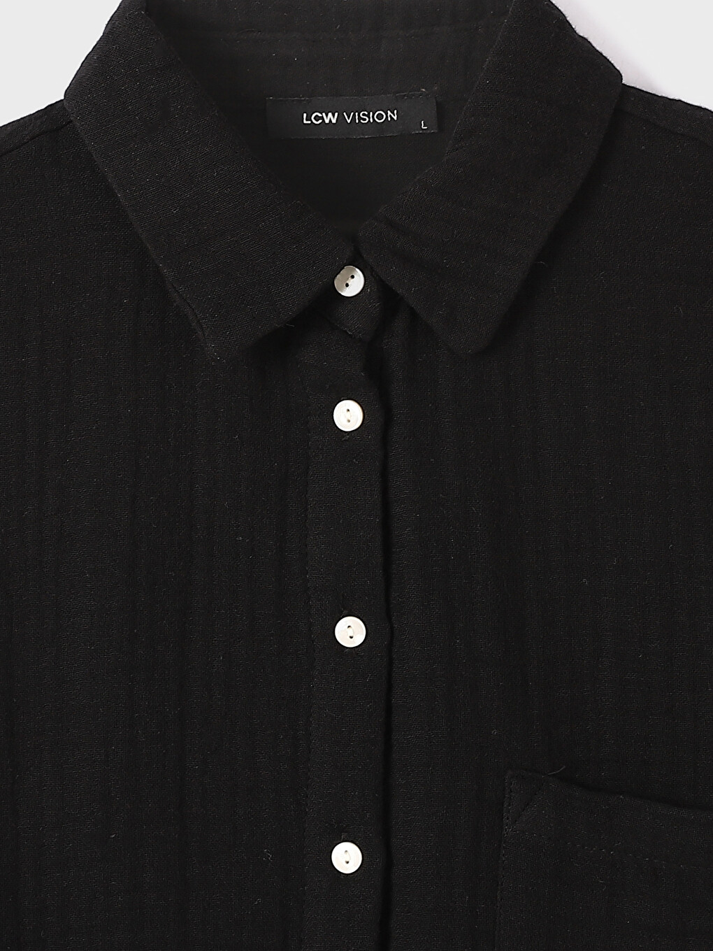 Plain Long Sleeve Women's Muslin Shirt-2