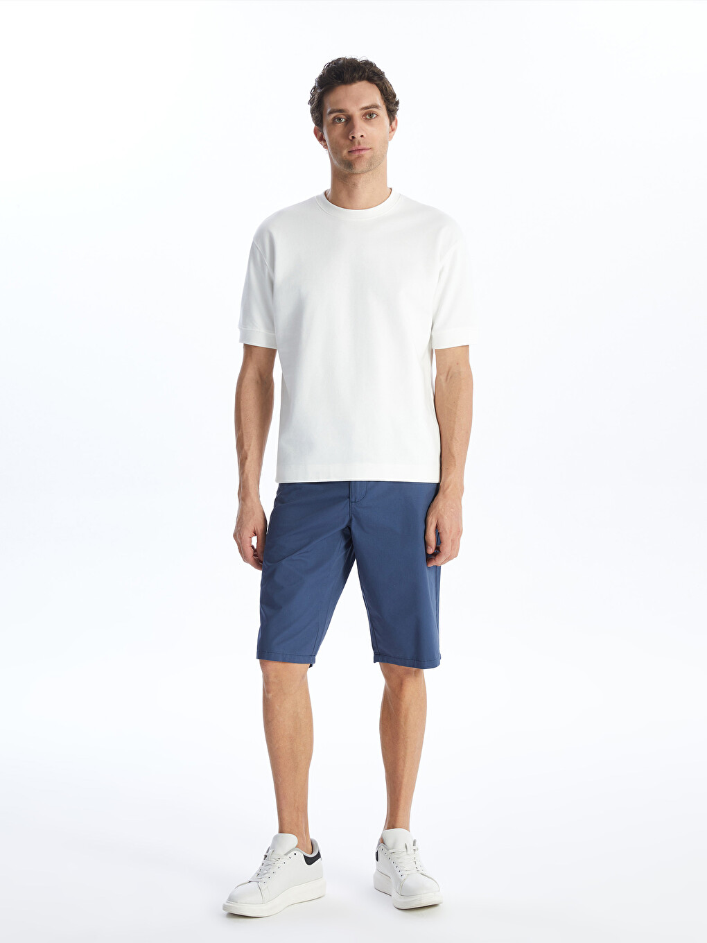 Relaxed Fit Gabardine Men's Bermuda Shorts-1