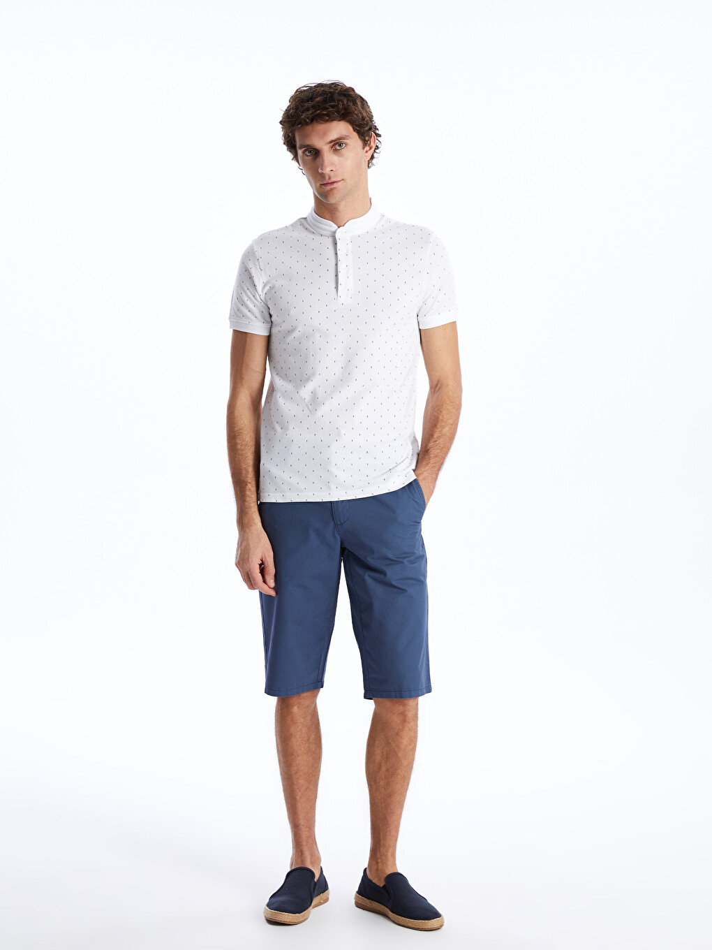 Pantallona Të Shkurtra Bermuda Twill Të Rregullta Për Burra