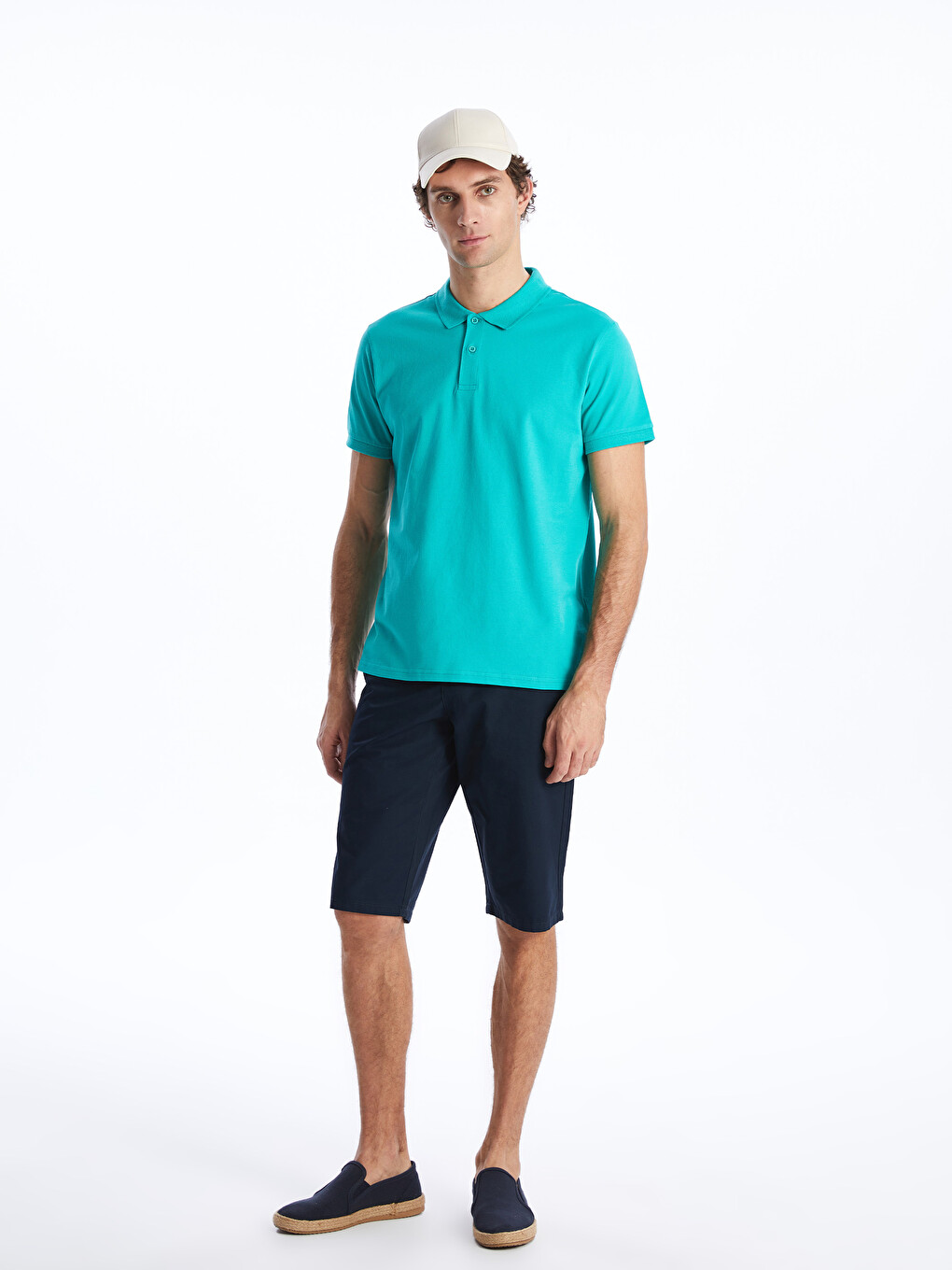 Pantaloni Scurți Bermuda Pentru Bărbați, Standard Fit, Țesătură În Diagonală-1