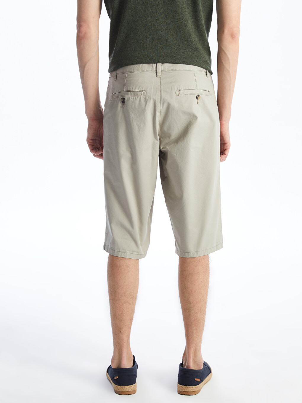 Pantaloni Scurți Bermuda Pentru Bărbați, Standard Fit, Țesătură În Diagonală-4