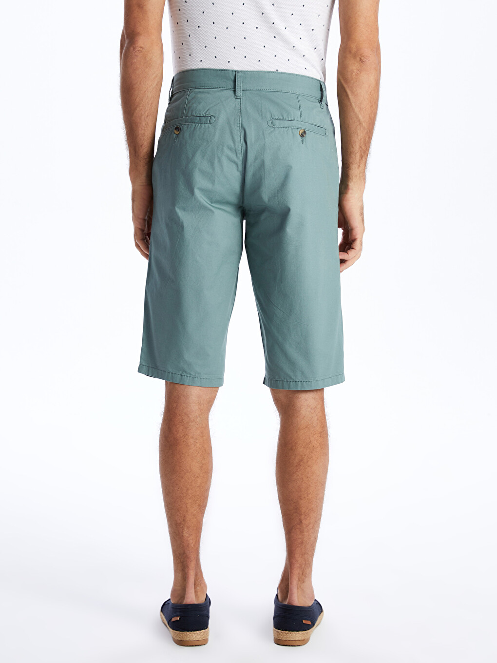 Pantaloni Scurți Bermuda Pentru Bărbați, Standard Fit, Țesătură În Diagonală-4