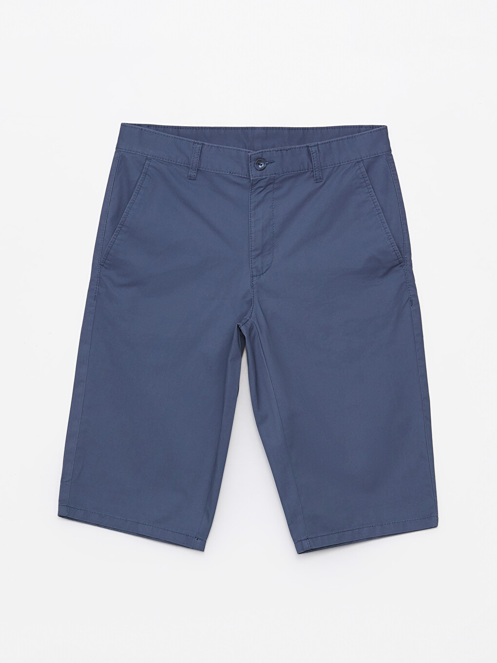 Pantallona Të Shkurtra Bermuda Twill Të Rregullta Për Burra-5