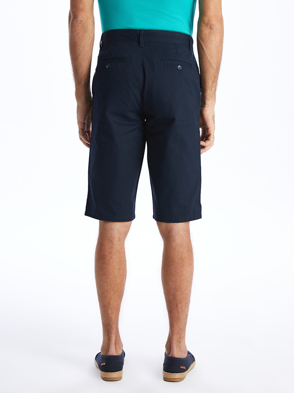 Pantaloni Scurți Bermuda Pentru Bărbați, Standard Fit, Țesătură În Diagonală-4