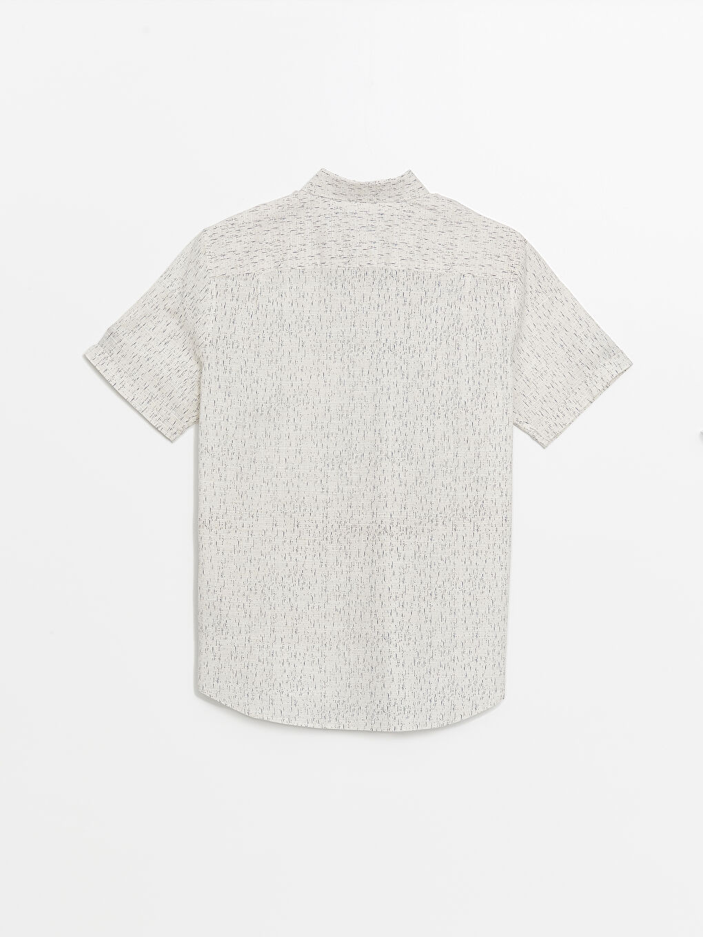 قميص بوبلين منقوش كم قصير بقصة عادية للرجال-6