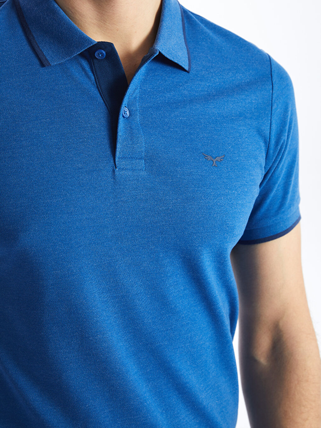 Polo Neck Short Sleeve Pique Men's T-Shirt-3