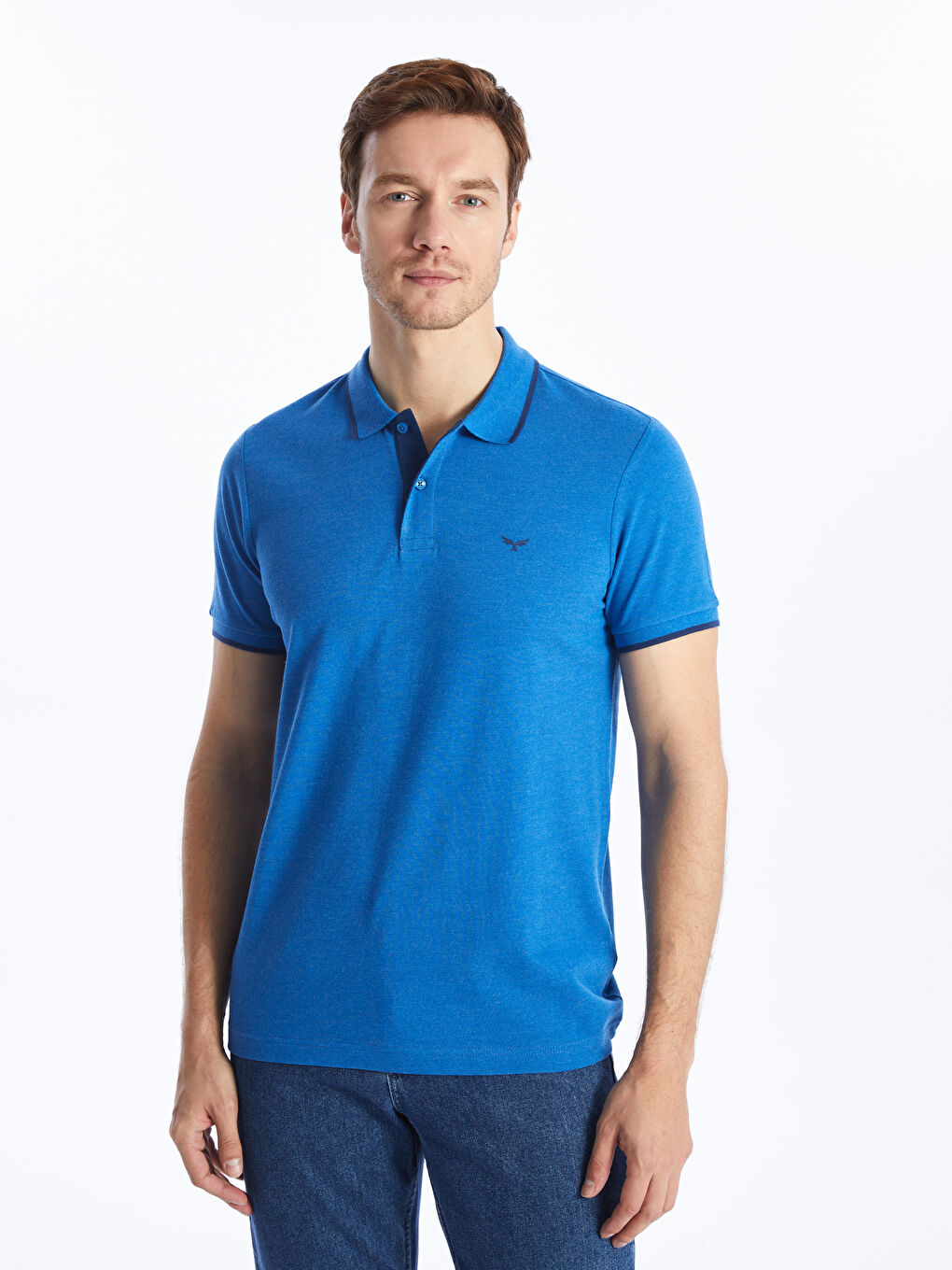 تي شيرت بياقة بولو كم قصير بيكيه للرجال-1