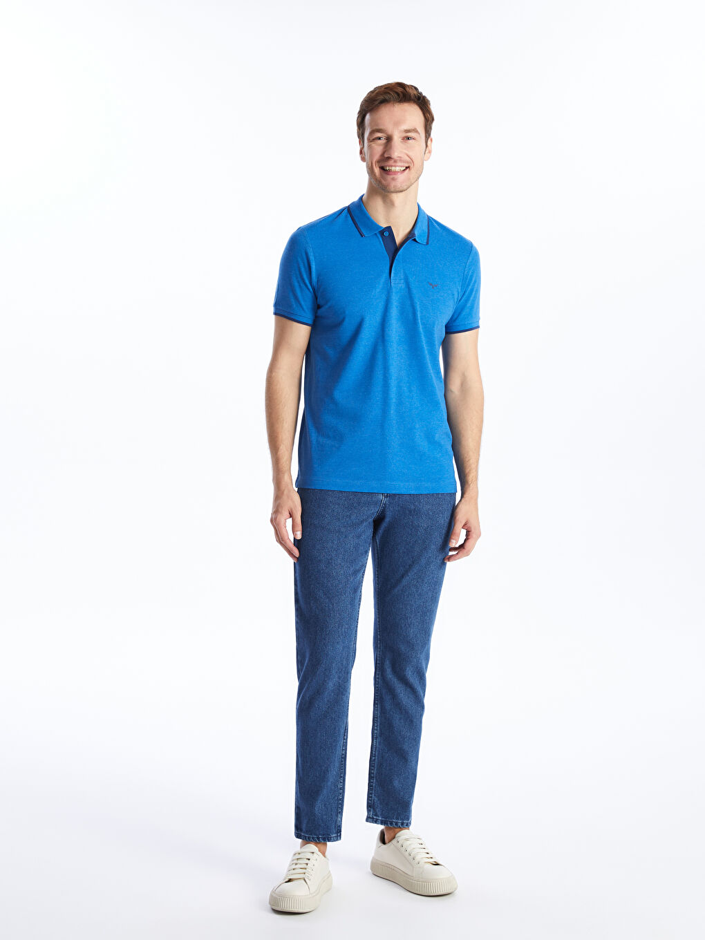 تي شيرت بياقة بولو كم قصير بيكيه للرجال-2