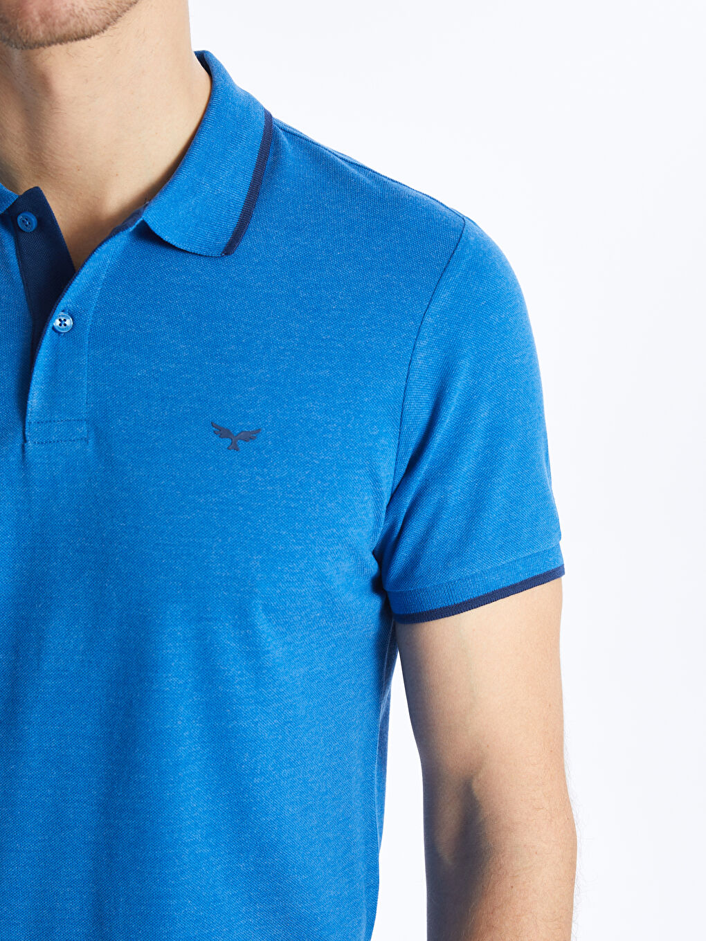 تي شيرت بياقة بولو كم قصير بيكيه للرجال-3