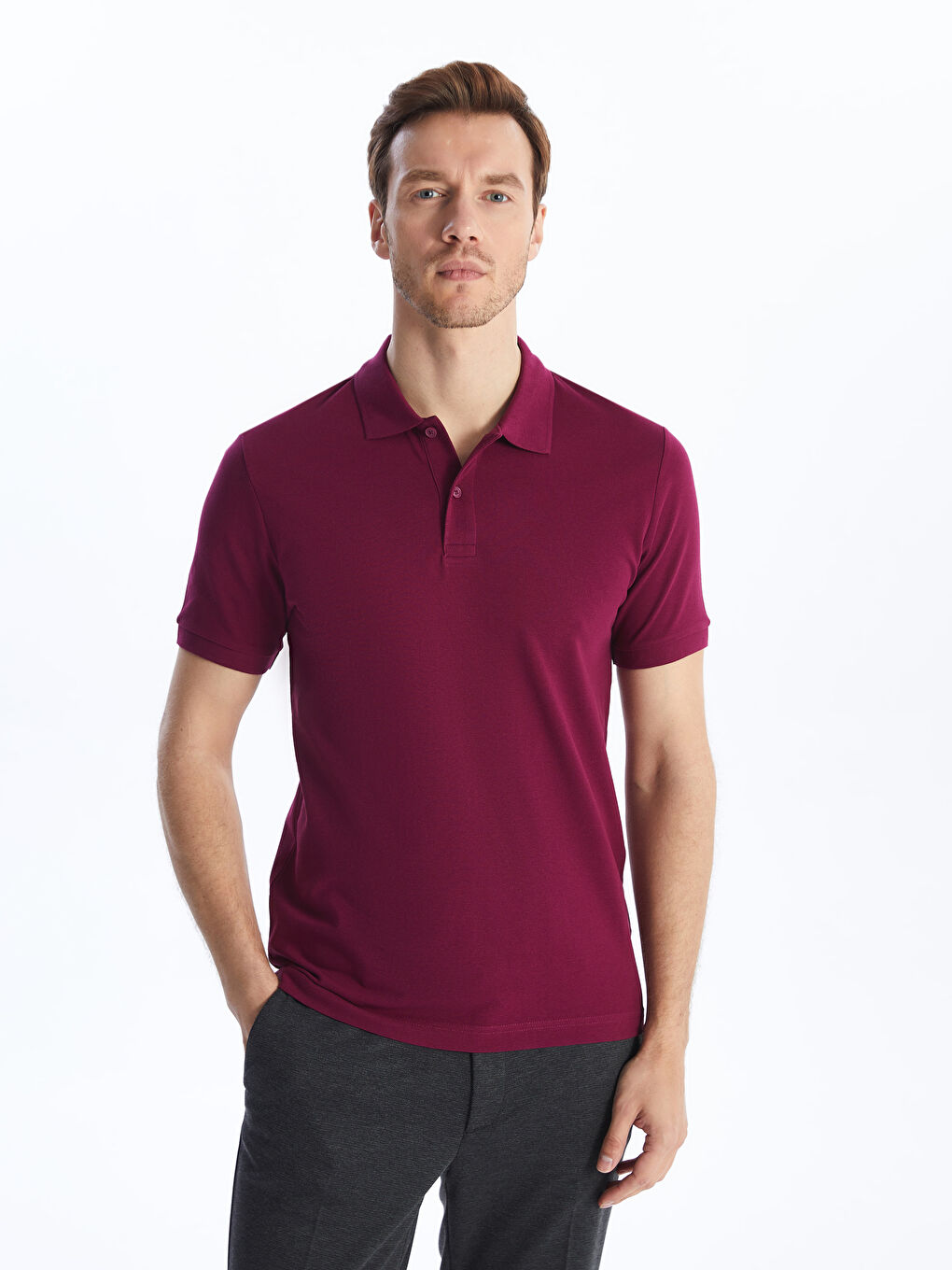 Polo Neck Short Sleeve Pique Men's T-Shirt