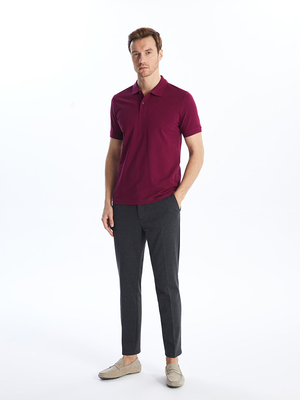 Polo Neck Short Sleeve Pique Men's T-Shirt-2