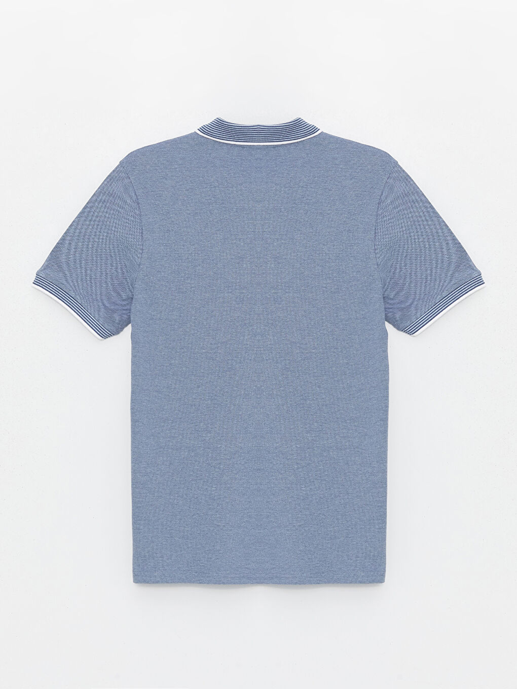 Mavi Polo Yaka Kısa Kollu Erkek Tişört-6