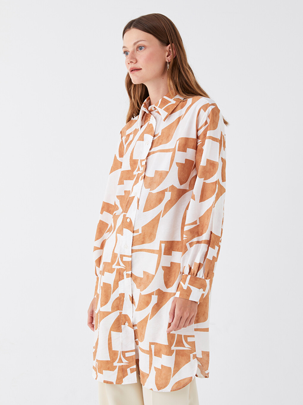 Patterned Women's Shirt Tunic-1