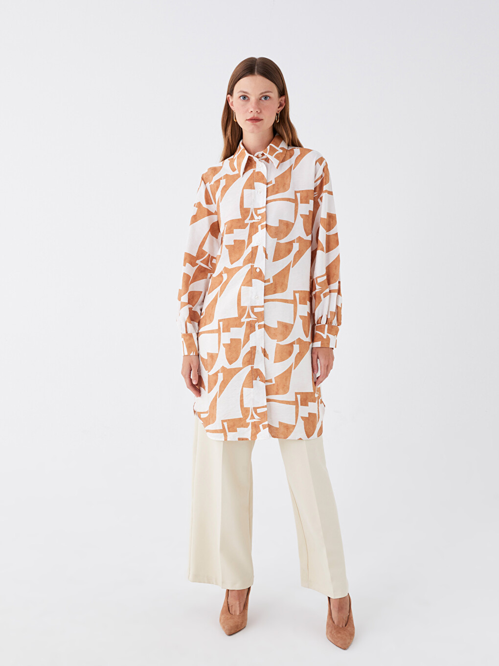 Patterned Women's Shirt Tunic-2