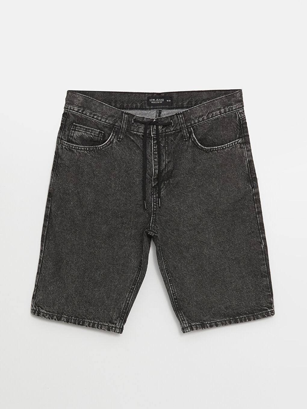 Gri Standart Kalıp Erkek Jean Şortolon-6