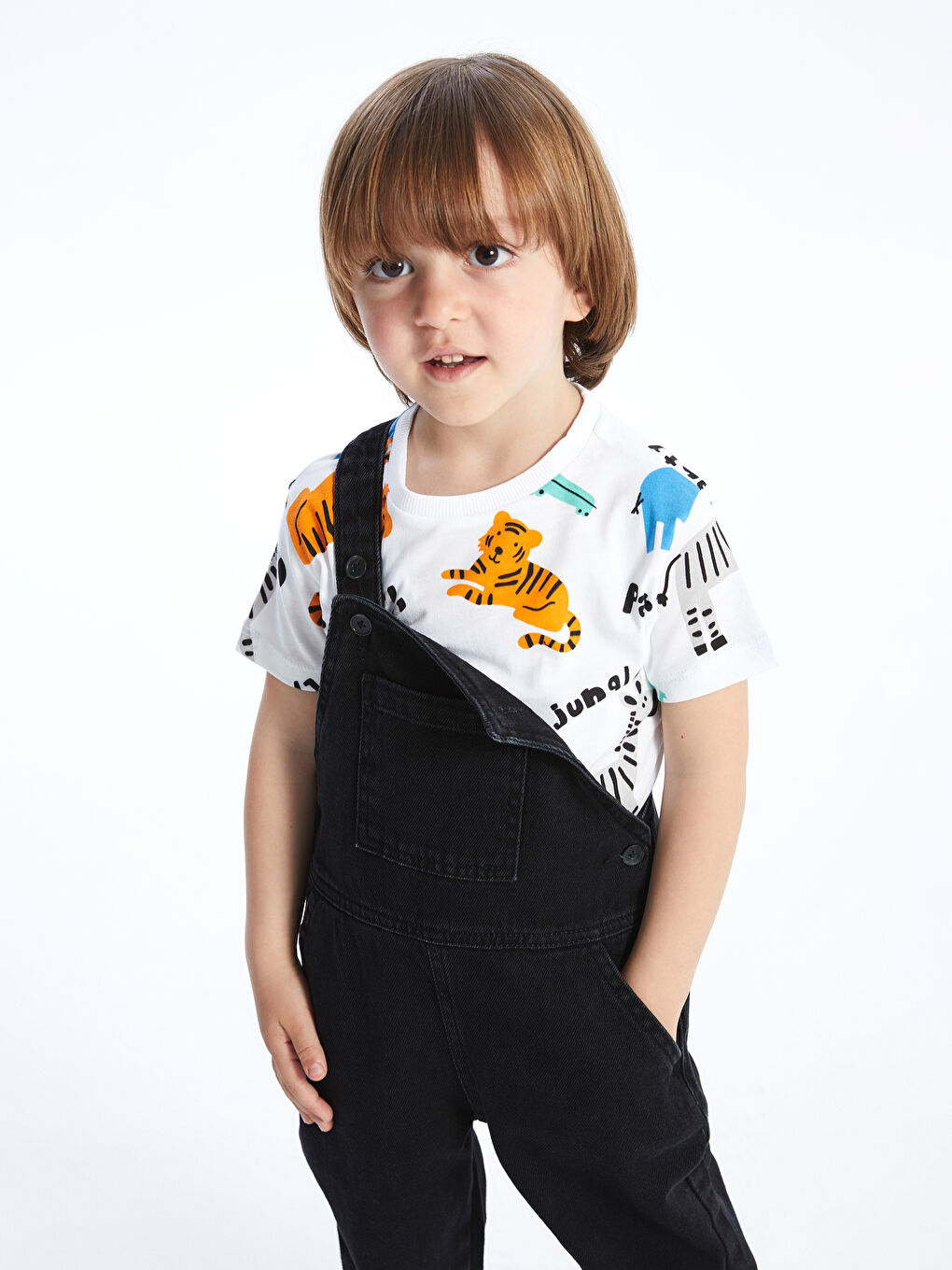 Crew Neck Short Sleeve Printed Baby Boys' T-Shirt-1