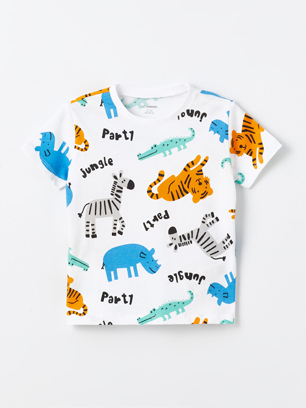 Crew Neck Short Sleeve Printed Baby Boys' T-Shirt-3