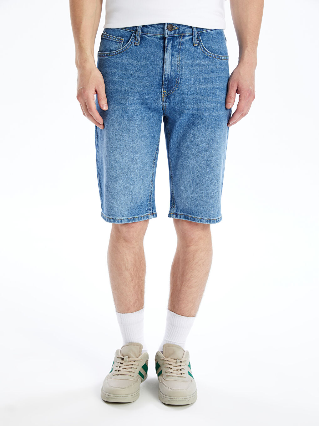 Standart Kalıp Erkek Jean Şortolon-2