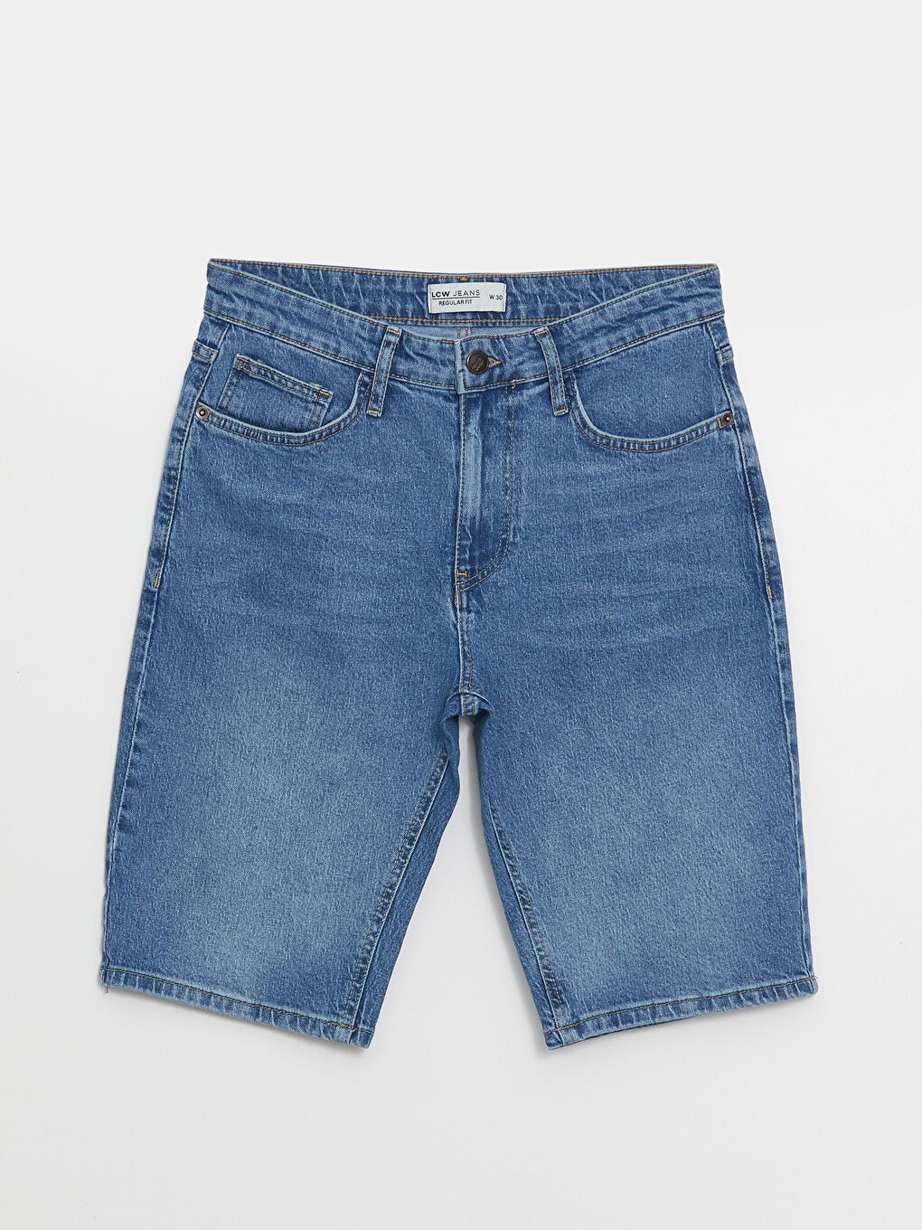 Standart Kalıp Erkek Jean Şortolon-5