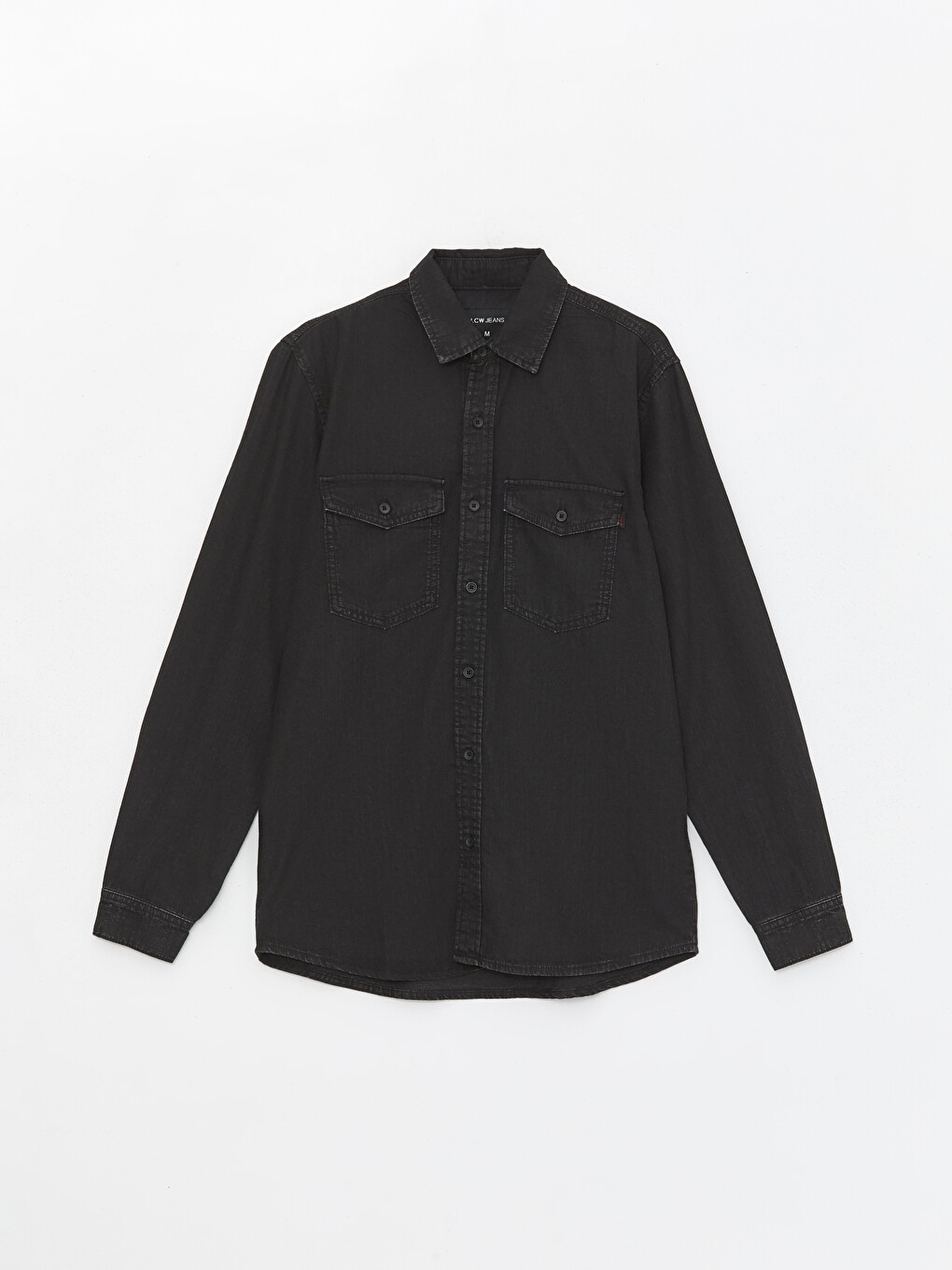 Regular Fit Long Sleeve Men's Denim Shirt-5