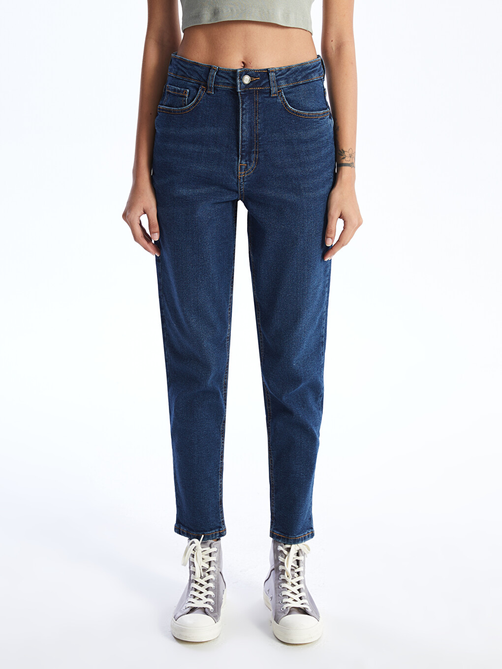High Waist Slim Mom Women's Jeans-2