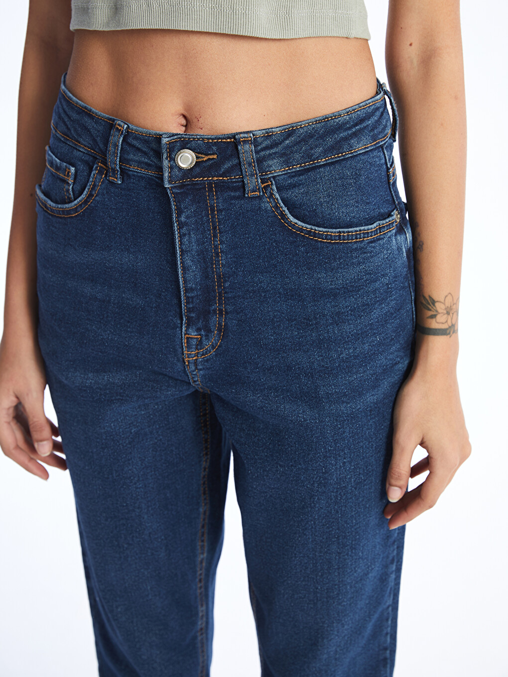 High Waist Slim Mom Women's Jeans-4