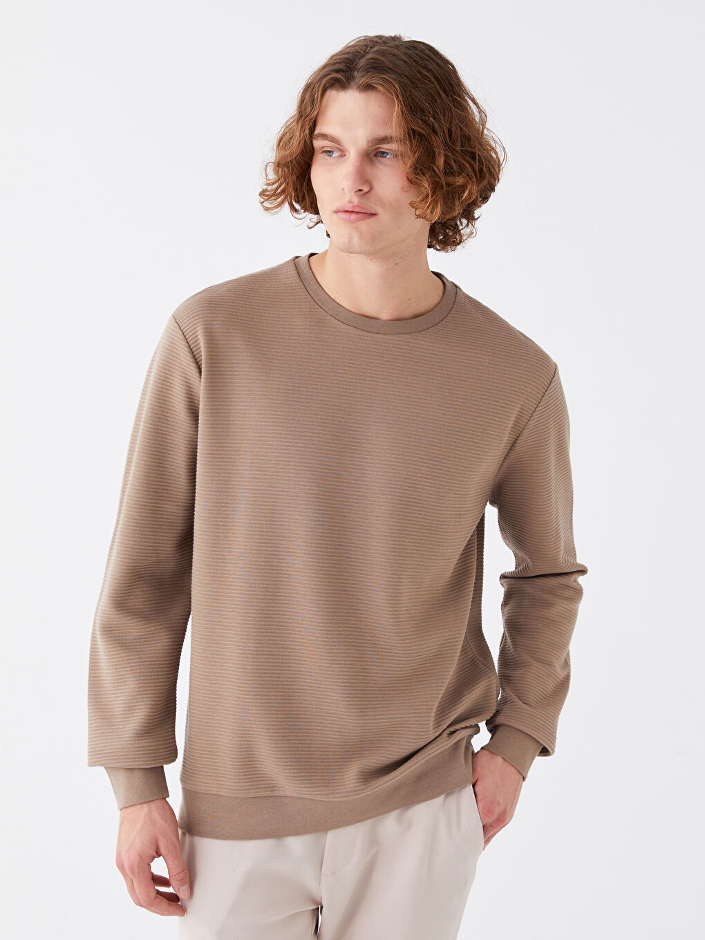 Crew Neck Long Sleeve Men's Sweatshirt -S40013Z8-PSD