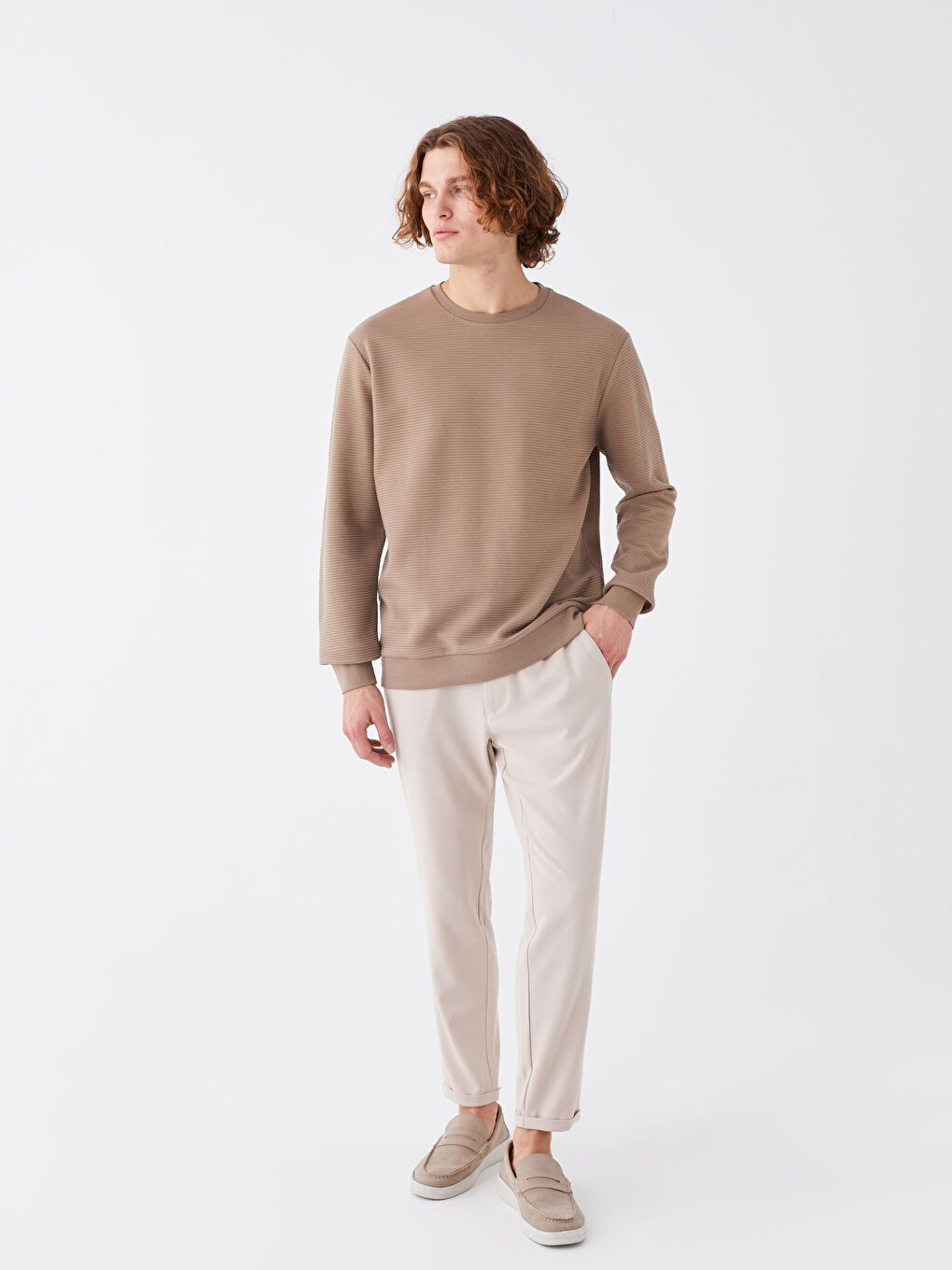 Crew Neck Long Sleeve Men's Sweatshirt -S40013Z8-PSD