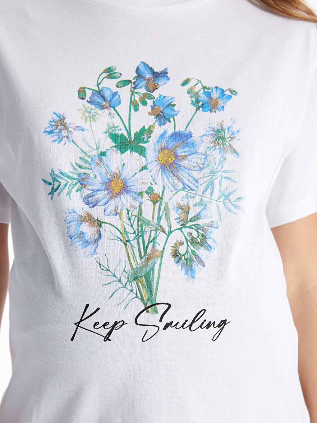Crew Neck Printed Short Sleeve Maternity T-Shirt -S40020Z8-SJT
