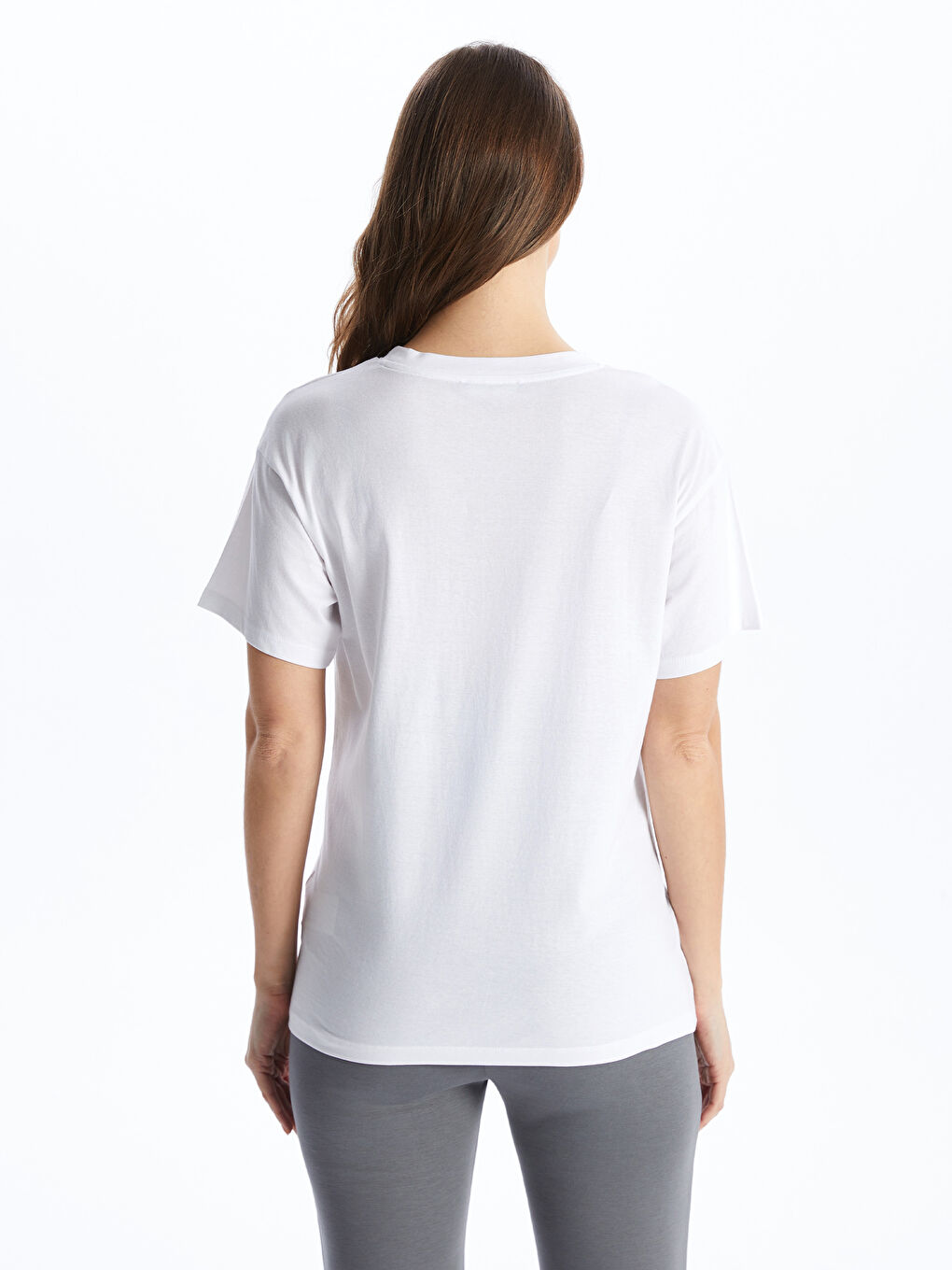 Crew Neck Printed Short Sleeve Maternity T-Shirt -S40020Z8-SJT